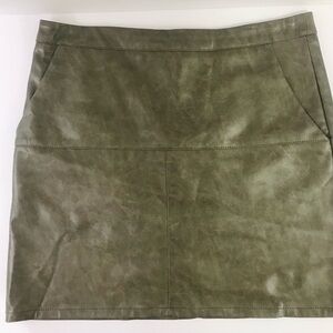 Shinestar Green Faux Leather Skirt